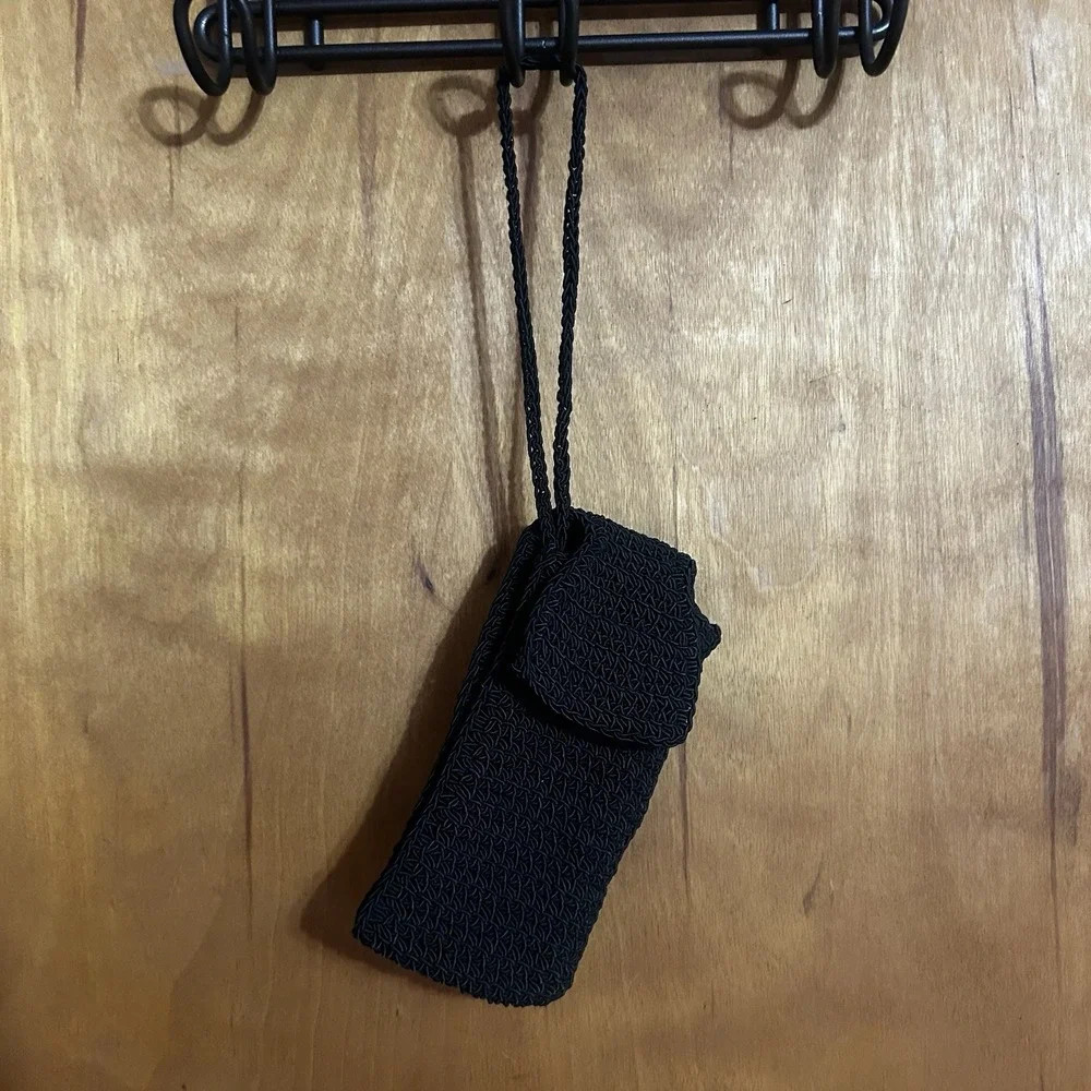 Vintage Black Macramé Eyeglass Soft Case‎